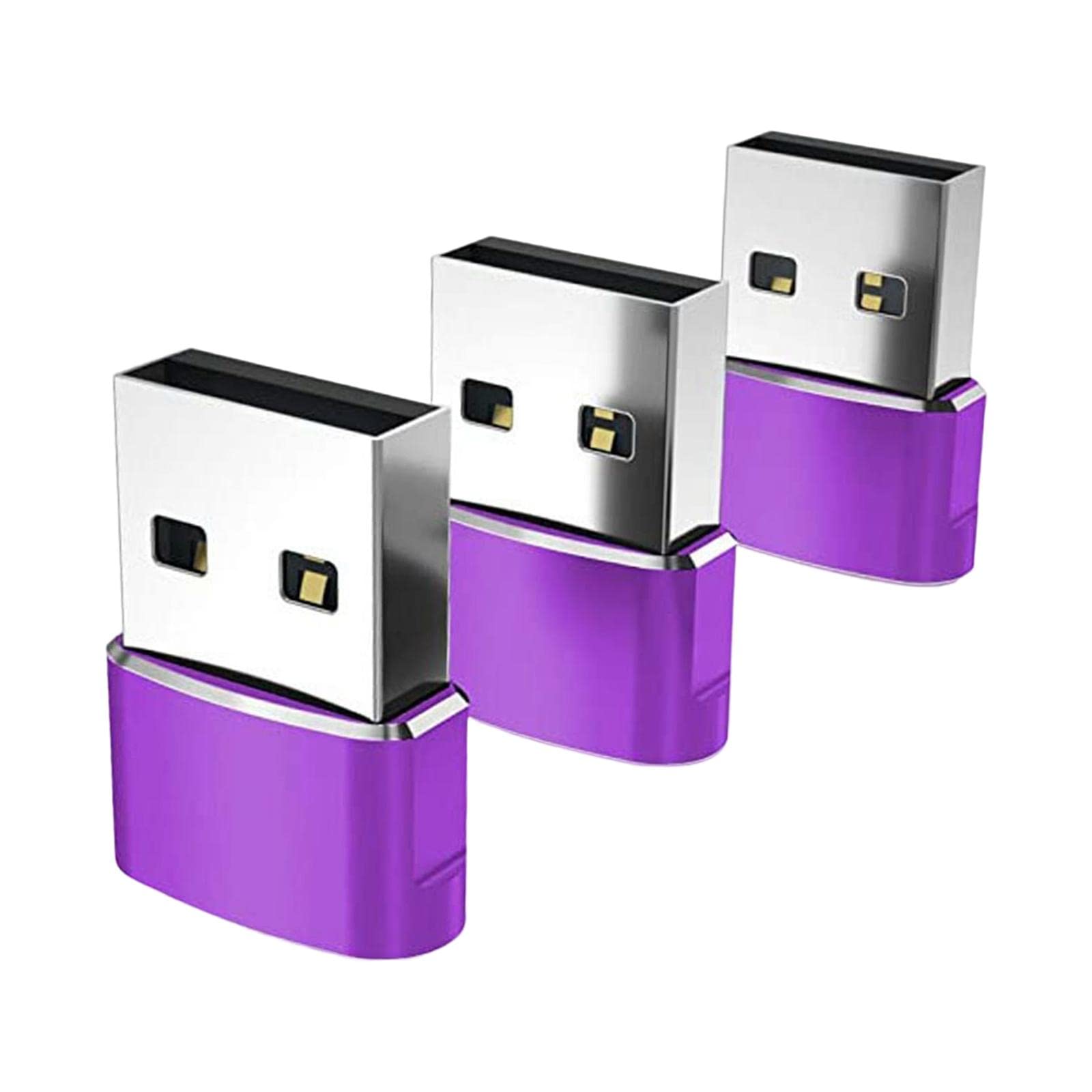 3pcs type-c 3.1 to usb 2.0 adapter plug data transmission for headphones purple