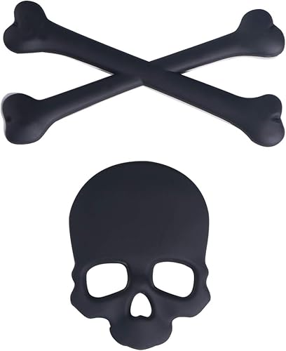 Miniatura 4 de Logo Skull Tank Crossbones para calcomanías Accesorios Vehículo Auto Metal Pegatinas Negro Nuevo Pirata Más Motocicleta Estilo M SUV Camiones