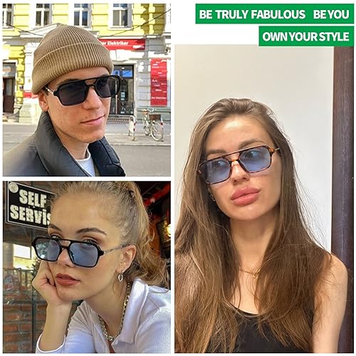 Vintage 70s Sunglasses for Women Men Retro Square Aviator Sun Glasses3