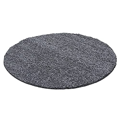 Tapis shaggy gris 80x150 cm avec poils longs de 3 cm pour un salon moderne - 2