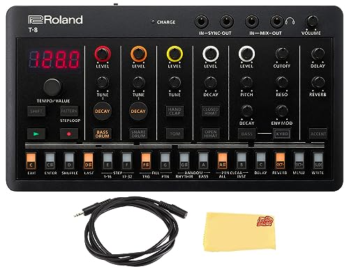 Roland AIRA Compact T-8 Beat Machine Sound Module Bundle with Audio Cable and Austin Bazaar Polishing Cloth