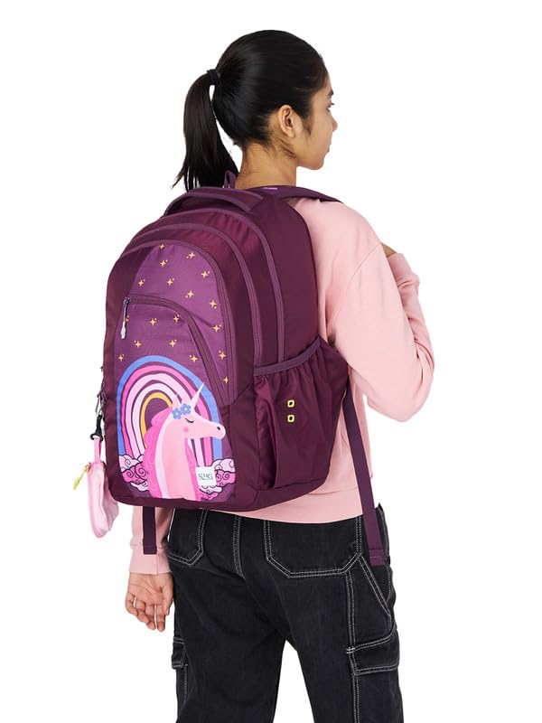 Image of Wiki Stylish Unisex Backpack | Girl 3 Durable & Lightweight backpack for Men & Women | Laptop Backpack for Office, Gym, Travel (31 Litre, Violet)
