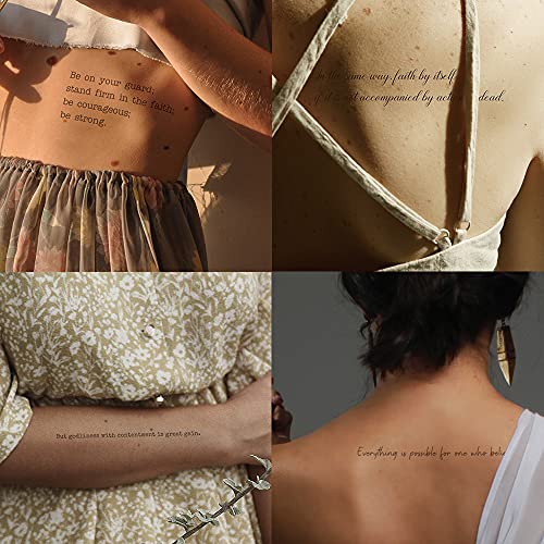 Everjoy 15 Designs Inspirational Christian Quotes Bible Verses Temporary Tattoos About Faith - 2 Sheets Powerful Scripts For Women And Men #TOP1