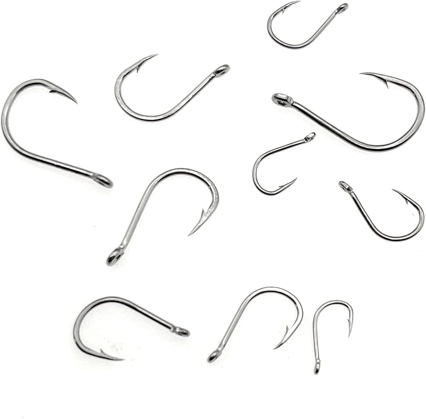100 Hameçons De Pêche En Acier Carbone - Tailles 3 à 12, Avec Ardillon, Œil, Boîte De Rangement
