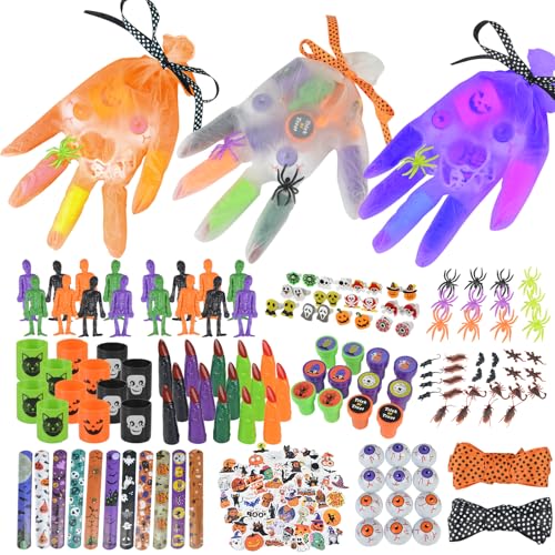 296PCS Halloween Party Favors Gloves, 24Sets Purple Orange White Gloves