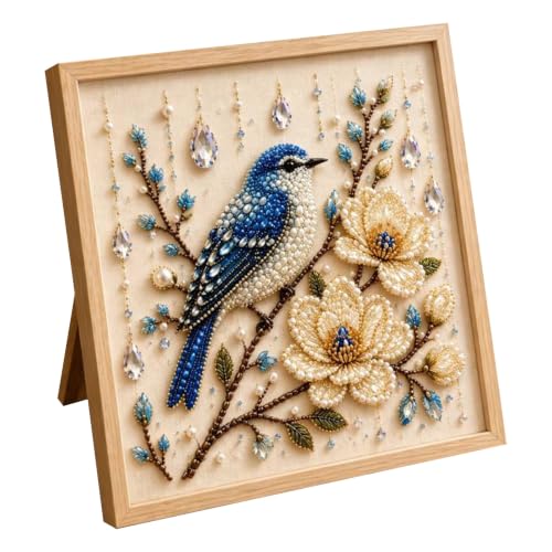 Peinture à pois oiseau pour décoration murale salon salon kit complet de broderie diamant adultes