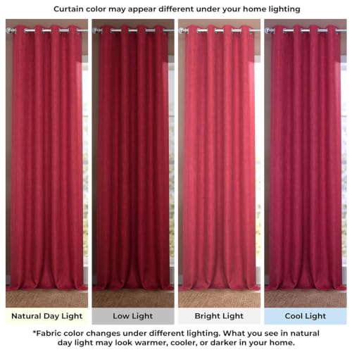 Image of HPD Half Price Drapes Grommet Linen Curtains 120 Inches Long Room Darkening Curtains for Bedroom & Living Room (1 Panel), 50W x 120L, Cardinal