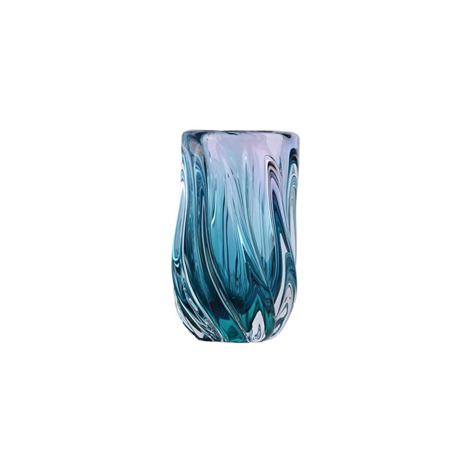Decor Twisted Blue Gradient Glass Vases Heavy Crystal Flower Vase for Home Decor Flower