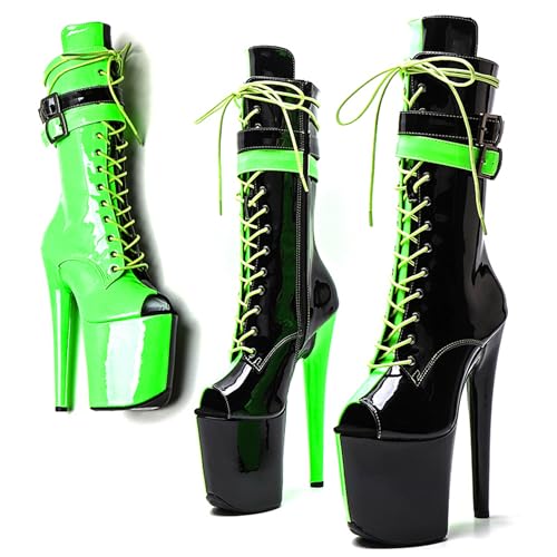 WUXIN H&P Women Pole Dancing Ankle Boots Shoes Heel, 20CM 8 Inch Exotic High Heel Platform Stiletto Boots2