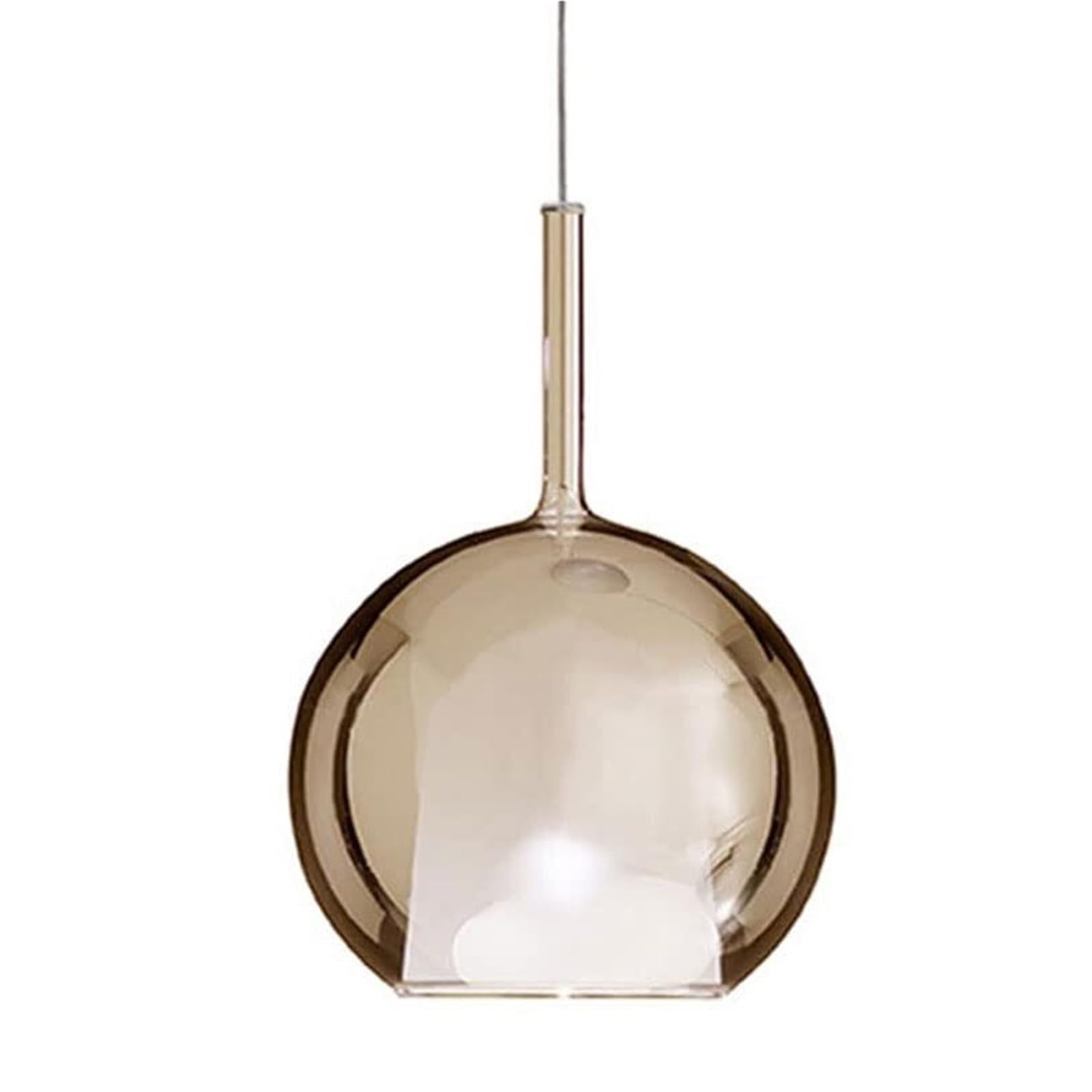 KHUKHU Transparent Spherical Glass Round Ball Nordic Pendant Light Fixture Metal Hanging Lamp Multiple Available Ceiling Light Barber Shop Cafe Restaurant Indoor Chandelier(Amber,7.9in)