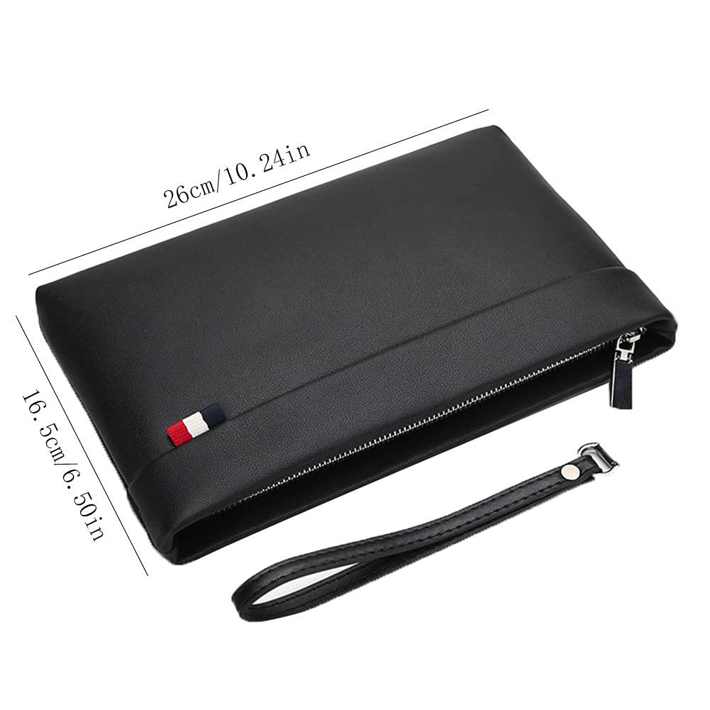 Sunshinetimes Pochette da Polso in Pelle Uomo Portafoglio Borsa a Mano Borsellino con Cerniera per lavoro, viaggio, casuale