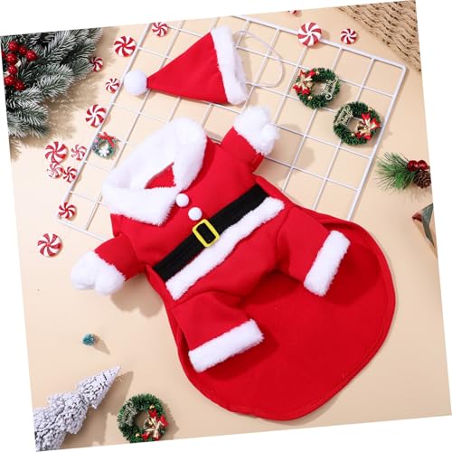 Disfraz Perro XL Navidad Abrigo y Sombrero Rojo miniatura 7
