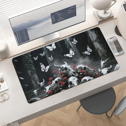 Desk Pad Protector 60x30 cm Skulls Butterfly Base Antideslizante miniatura 6