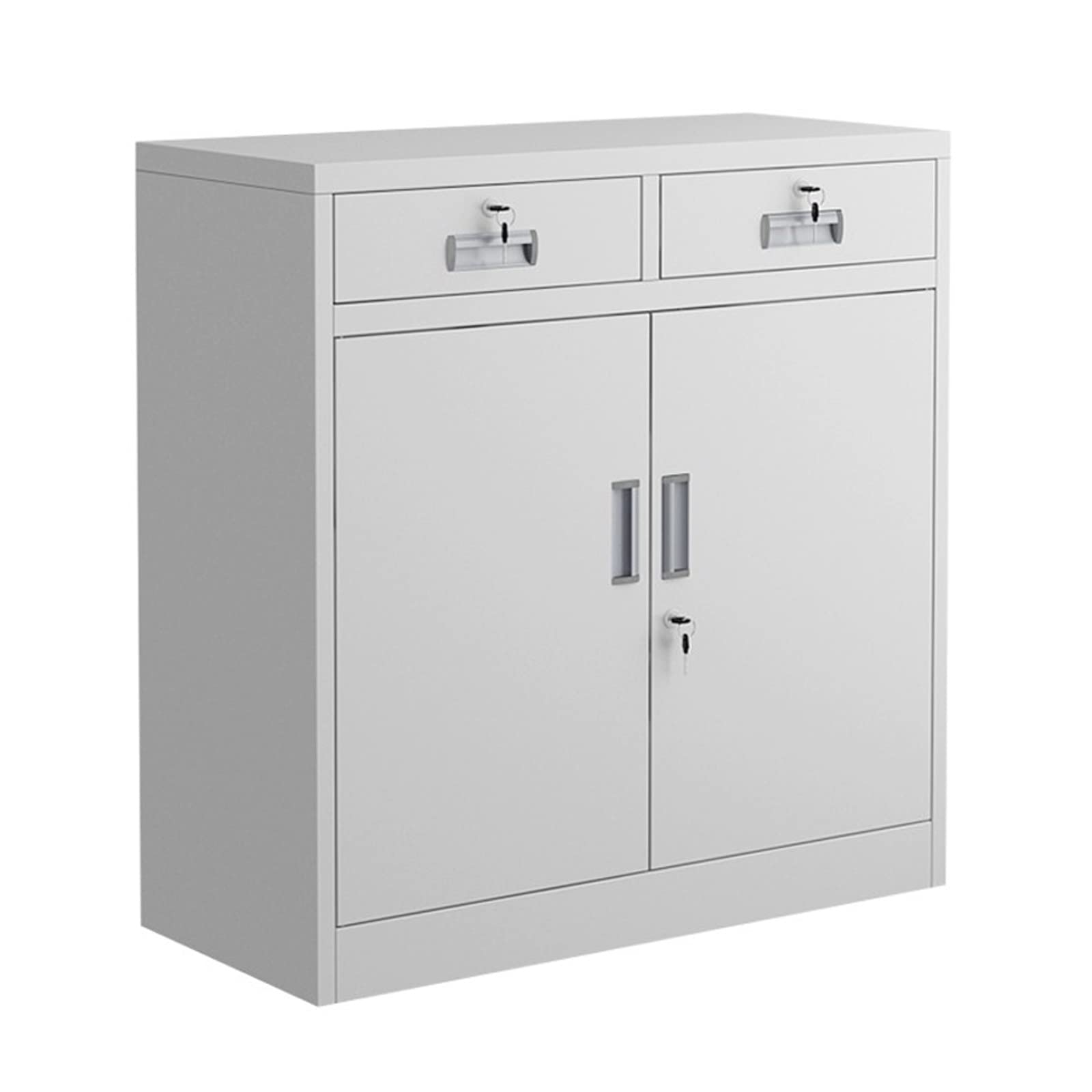 YNIYUJKL Filing Cabinet Metal File Cabinet 2-Drawer Lateral Filing Cabinet Printer Stand, 33.4" L×35.4" H×15.3" D, White File Storage Cabinets