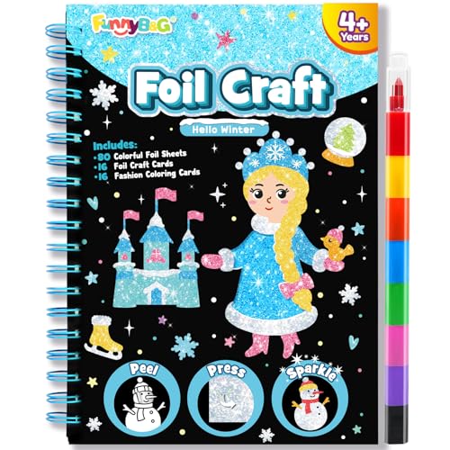 Image of FUNNYB&G Mess-Free Foil Art Craft for Girls Ages 4-10, Kids Birthday Gift