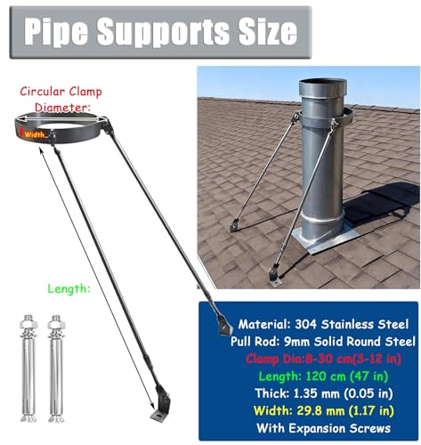 Kit de soporte de chimenea para tubería de horno de pared exterior 2