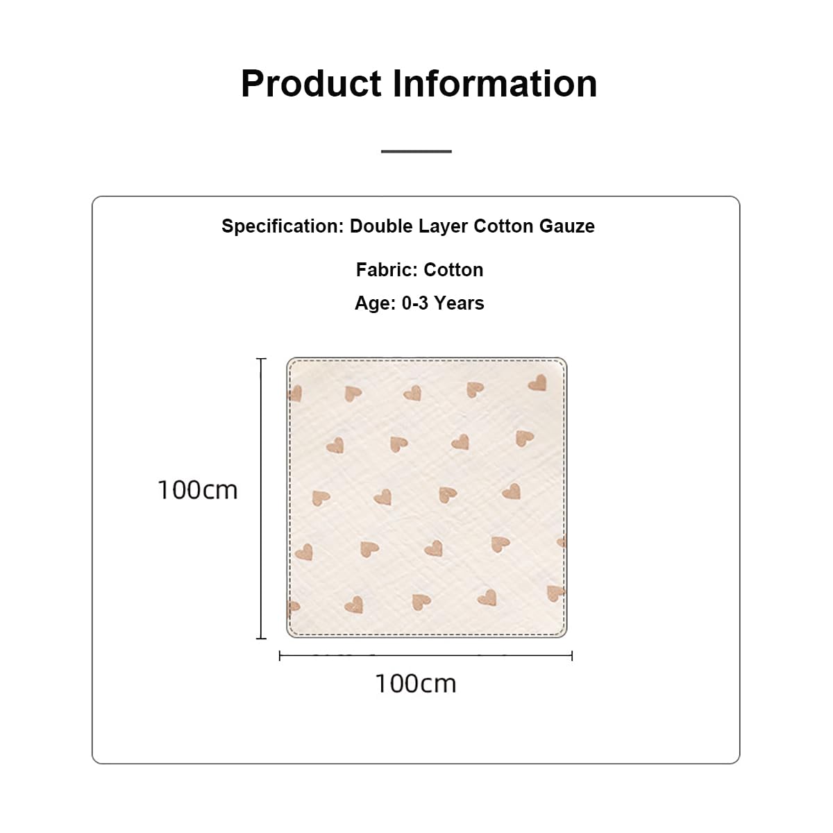 Couverture Emmaillotage Bébé AOOPOO 100x100 Cm Mousseline Coton - Douce Pour Nouveau-Né