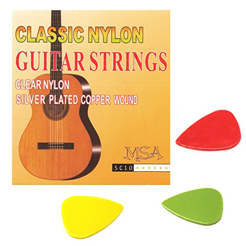 SATZ NYLON - GITARRENSAITEN - FÜR KONZERTGITARRE - SC10 - STÄRKE 028-043 + 3 PIKS GRATIS