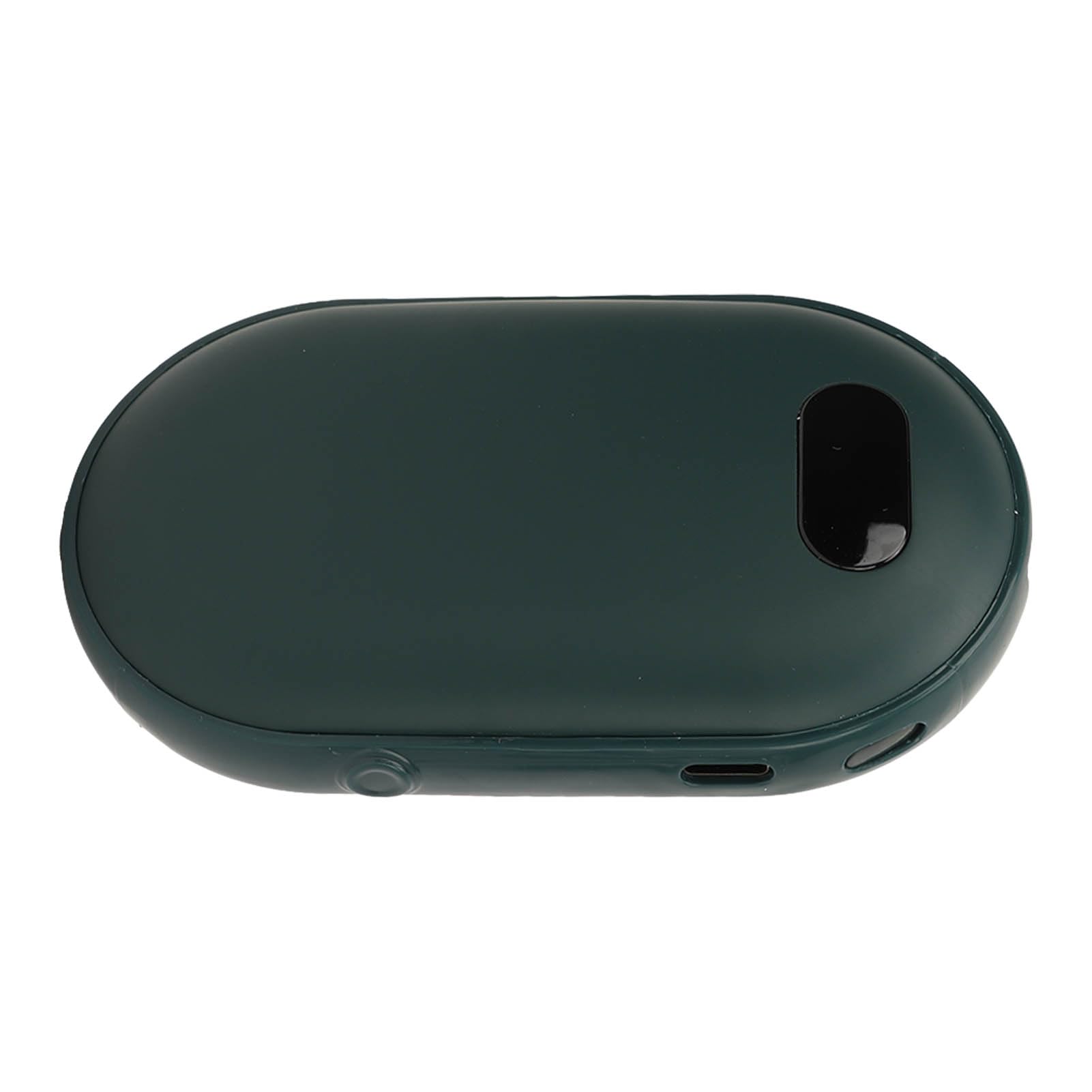 Chauffe-Mains électrique, Rechargeable par USB 2 en 1, Batterie 6000 MAh, Portable, Doux pour la Peau, avec Lanière pour la Randonnée et Le Ski (Green)