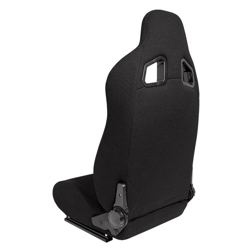 AUTOSTYLE Sedile Sportivo 'MR' - Finta pelle Nero + Tessuto Pine Nero - reclinabile doppia regolazione - incl. Slitte