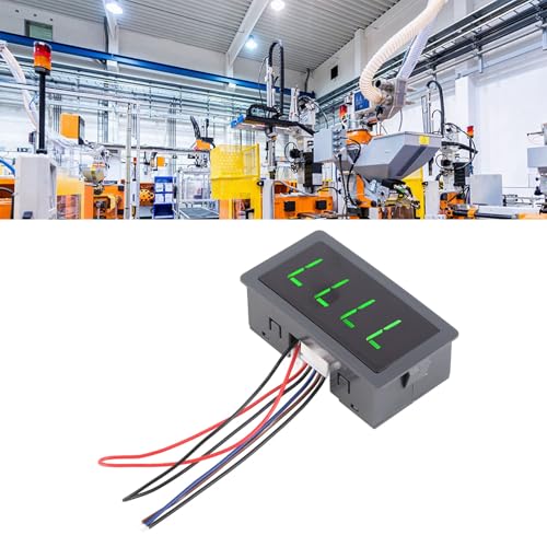 Digital Tachometer, RPM Meter, Green 4 Digit LED Motor Tachometer RPM Speed Measure Meter, NPN Hall Proximity Switch Sensor for Lathes, Conveyor Belts (Speedometer)