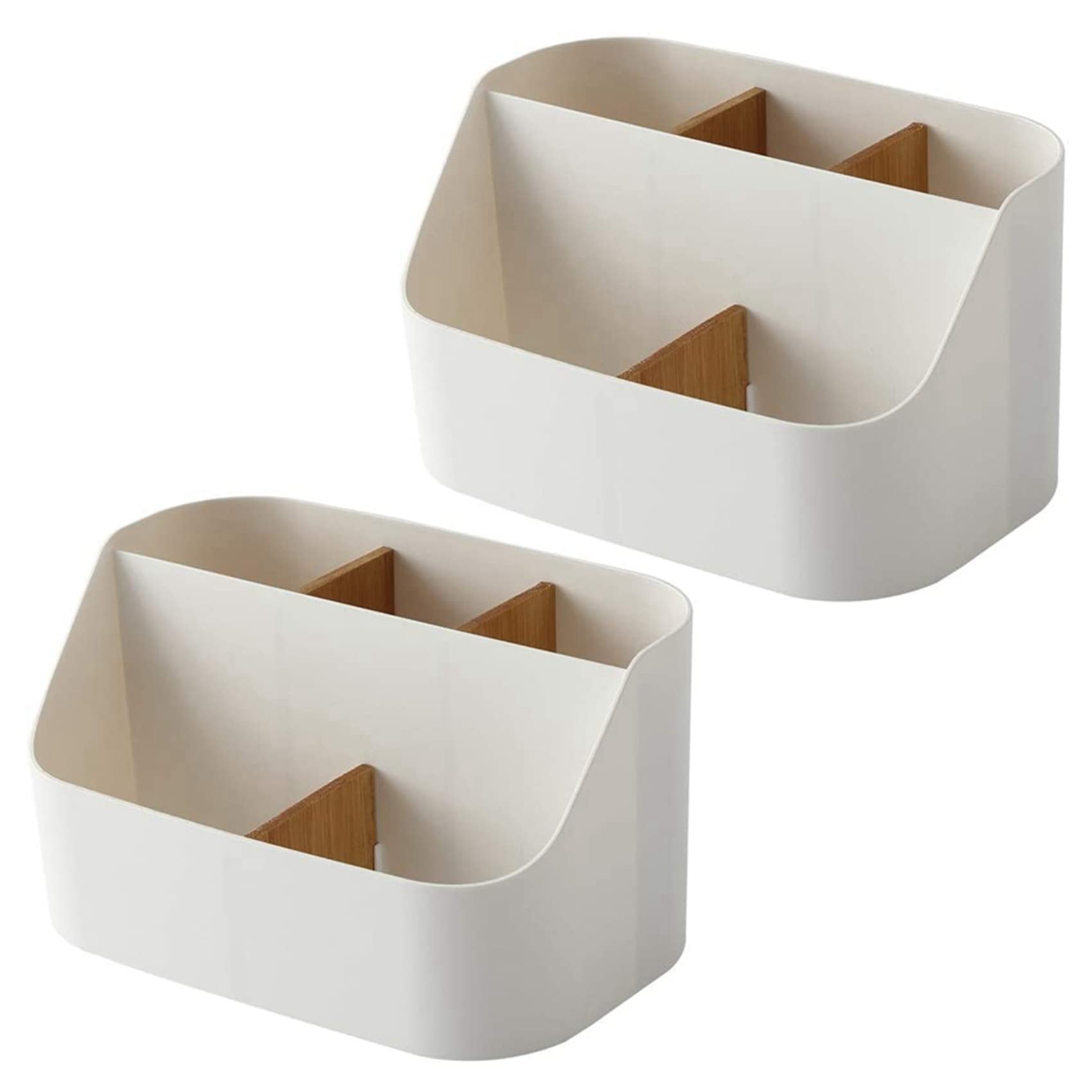 Hndhbfgrt 2X Desk Organizer Remote Control Holder Makeup Box for Home &