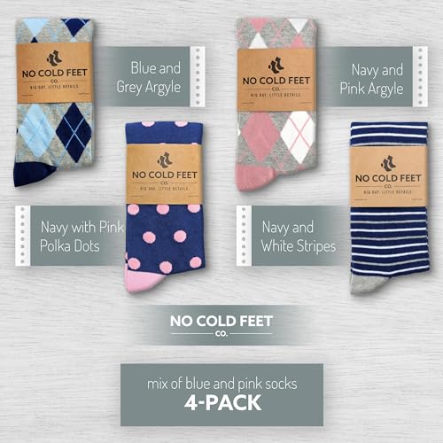 Men’s Dress Socks, Fun Colorful Patterned, Mid-Calf, Cotton Blend, 4-Pack2