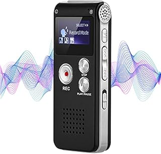 8GB Digital Voice Recorder Professional, Rechargeable Mini Voice Recorder with Multifunctional Digital Audio & MP3 Playback (Black)
