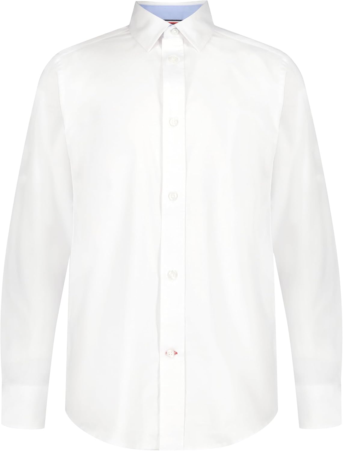 Tommy Hilfiger Boys' Long Sleeve Solid Twill Dress Shirt, Collared Button-Down with Chest Pocket, Regular Fit 10 White
