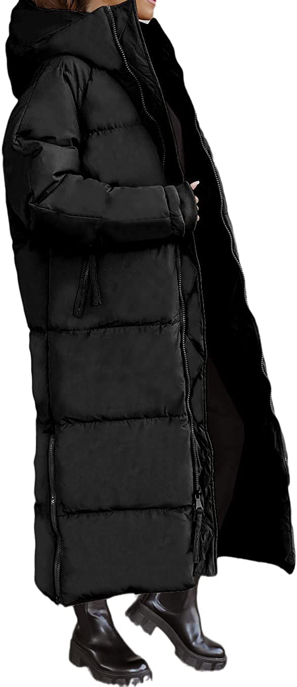 Piumino Trapuntato Lungo con Cappuccio Invernale Caldo da Donna Capispalla Parka Lungo con Cappuccio Lungo Leggero Parka con Cappuccio Antivento Impermeabile Lungo