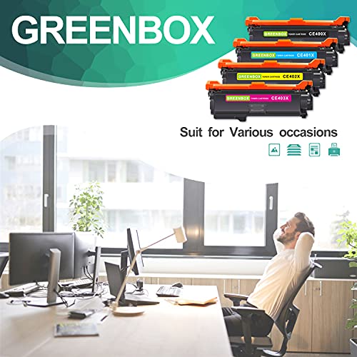 GREENBOX Compatible Toner Cartridge Replacement for HP 507X 507A CE400X CE400A for HP Enterprise M551n M551dn M551xh M570dw M570dn M575c M575dn Printer (1 Black 1 Cyan 1 Magenta 1 Yellow) - Thumbnail 6