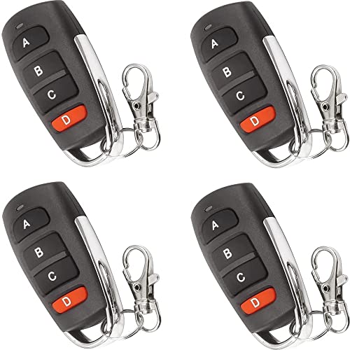 Universal Duplicator Garage Door Remote, 433.92 Mhz for Gate Replacement Electric Gate, Cloning Remote Control Keychain (4 PCS)