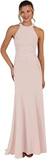 Long Lace Mother of The Bride Dresses Mermaid Halter Formal Dress for Women Wedding Guest WHC091