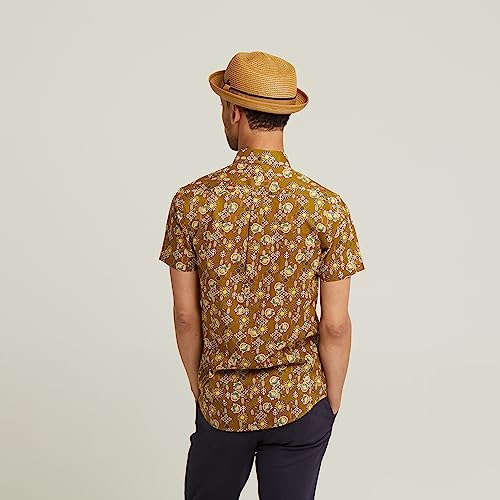 Dasmarca Mens Summer Porkpie Straw Hat - Durban Yellow M #TOP1