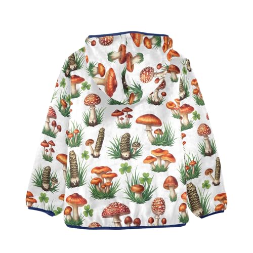 CHIFIGNO Colorful Mushrooms Toddler Hooded Jacket, Soft Light Sweatshirt Jacket 3T2