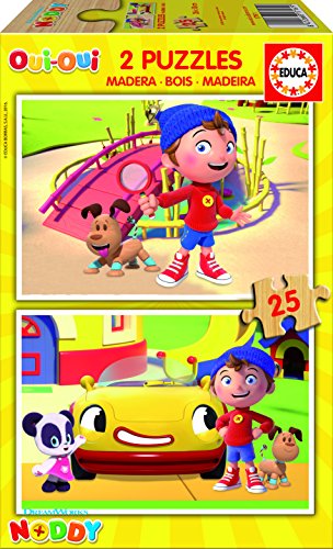 Educa Noddy - Puzzle de Madera, 2 x 25 Piezas Borrás 17161