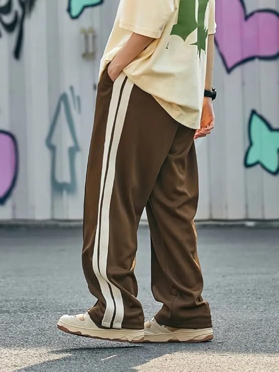 Image of FN3 RelaxFit Stripe Track Pant for Men || Men's Lower || Gym Track Pant | Relax Fit