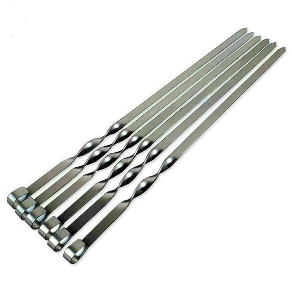 SDMAX 12pcs BBQ Grilling Kebab Flat Skewers Needle 35mm,Barbecue Accessories, Barbecue Skewers,Sturdy and Durable,Stainless Steel Construction