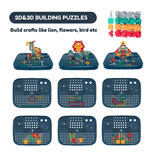 BFUNTOYS 246 PCs Kids Toddlers Toy Tool Bench Set for 2 3 4 Year Old Boys and Girls, 2 in 1 Kids Construction Toy Workbench with Building Blocks, Electric Drill, STEM Building Puzzles Work Shop Gifts