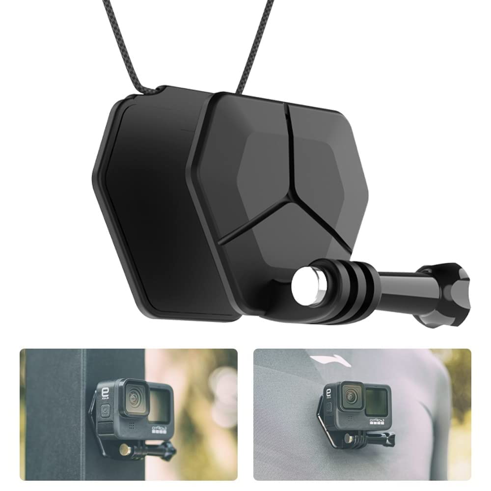 ExceforeMagnetic Action Camera Mount for Gopro, Snap Mount Magnetic Fence Mount Compatible with GoPro Hero 11 10 9 8 7 6 5 Black,DJI Osmo Action 3,Crosstour/Campark/AkASO and More