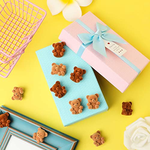 Hungdao 12 Pcs Miniature Flocked Plush Mini Bears Stuffed Bear Decorations For Birthday Cake Wedding Decorations Party Favor Supplies Bag Charm Diy Accessory 2.6 Cm/ 1 Inch(Brown, Light Brown) #TOP5
