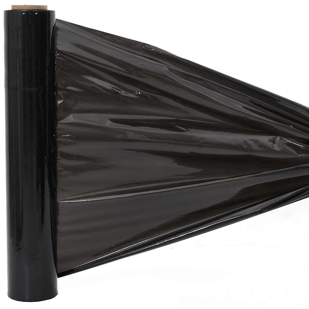 Pellicola estensibile 2 pz. Nero 30 µm 50 cm x 150 m PE Materiale da imballaggio per stoccaggio, trasporto e trasloco, materiale da imballaggio resistente agli strappi per cartone, merci e