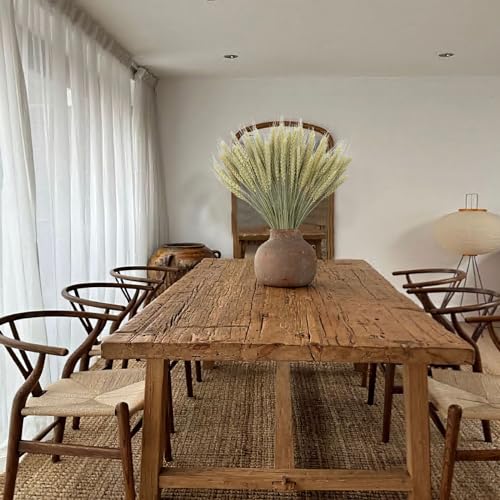 CEWUDA 100 Stück Getrockneter Weizen Trockenblumen Natürliche Weizenähren Deko Getrocknete Blumen 43cm Weizenbündel Weizen Natürliche Trocken Blumen für Hochzeit Zuhause Balkon Party Tisch Vase