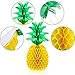Blulu 10 Pcs 14 Inch Pineapple Decorations for Tropical Flamingo Party Hawaiian Luau Party Paper Pineapple Honeycomb Tissue Centerpieces for Table Decor Summer Beach Decor Hanging Decoration(10 Pcs)