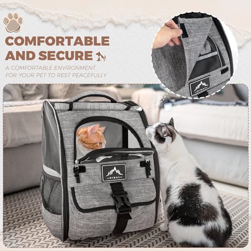Pet-Carrier-Backpack-for-Dogs-and-CatsPuppiesVentilated-Design-Breathable-Dog-Carrier-BackpackCat-Bag-for-Hiking-Travel-Camping-Outdoor-UseGray