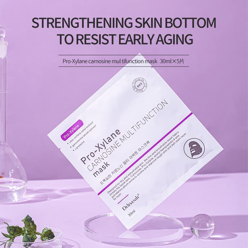 DEleventh Korean Brand Pro-Xilane Carnosine Multifunction Facial Mask 30ml × 5pcs / Anti-Aging & Anti-Wrinkle Formula to Reduce Fine Lines for a Hydrated Youthful - Image 2