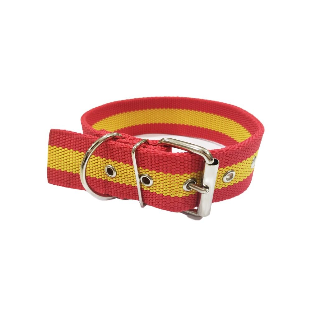 Collar para Perros Nylon Bandera de España 5cm Ancho (65cm)