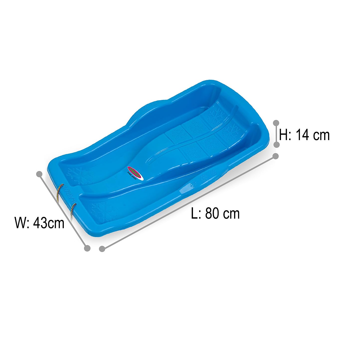 JAMARA 461126 Snow Play Bob Karol 80 cm, corda da tirare, leggera, sotto 1 kg, costruzione aerodinamica, blu
