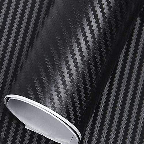 Image of HOME13 Black 3D Carbon Fiber Vinyl Wrap Car & Bike DIY Wrap Sheet Roll Film Sticker Decal Rated for Automotive Use (12 x 72, 3D Black Carbon)