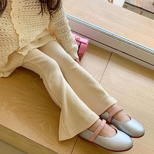Toddler Girl Leggings Girls Ribbed Knit Bell Bottoms Pants Kids Elastic Waist Flare Trousers Stretchy Leggings3